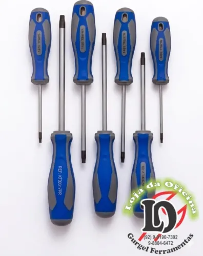Jogo ch. torx macho tipo philips c/ 7pcs T10,15, 20, 25, 27, 30 e T40 - King TonyKT30317PR
