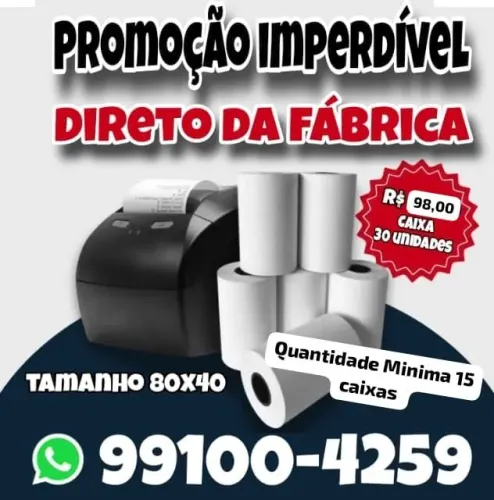 Bobina térmica para impressora Fiscal 80x40 