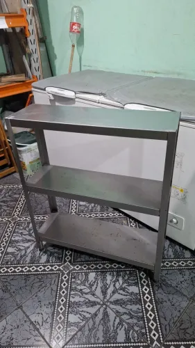 MESA INOX MULTIUSO COM 3 ANDARES