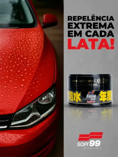 Cera Fusso Coat Black Soft99 200g Sintética Automotiva Cores Claras Proteção 12 Meses Sela