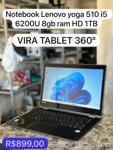 Notebook Lenovo yoga 510 i5 6200U 8gb ram HD 1TB