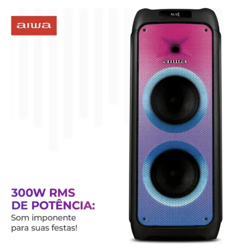 Caixa De Som Partybox Aiwa Pb-06 Bluetooth 20h Rgb Usb Tws nova sem uso