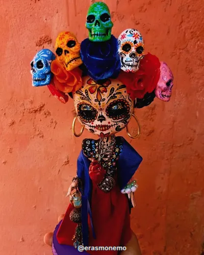boneca frida kahlo catrina artesanal