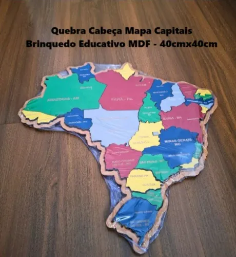 Quebra-Cabeça Infantil Mapa do Brasil - Educativo em MDF