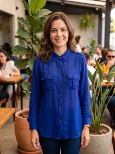 Camisa Azul Royal Gazzy - tamanho G