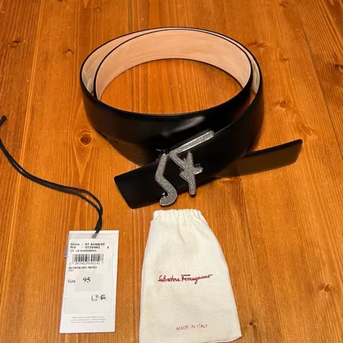 cinto salvatore ferragamo couro calf preto | 100% genuíno com dust bag e tag original