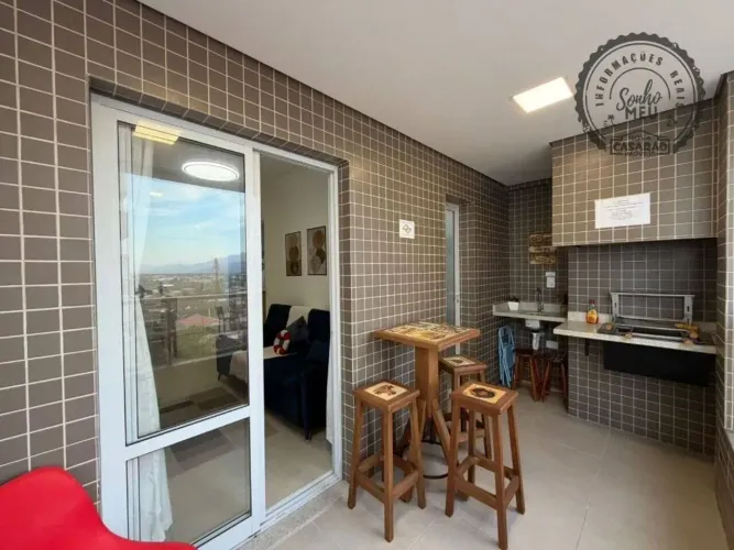 Apartamento frente mar, mobiliado, 1 suíte, lazer completo, no Jd Real - Praia Grande - S