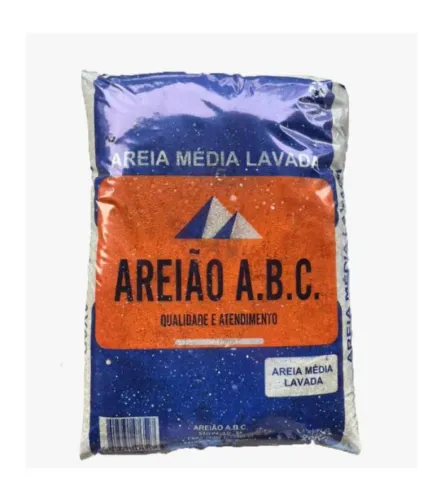 Areia Média Lavada Saco De 20Kg