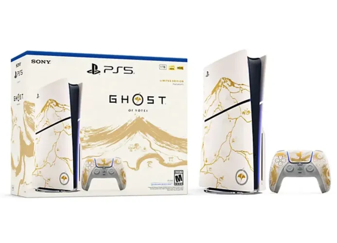 PS5 Edição Especial Ghost of Yotei na caixa
