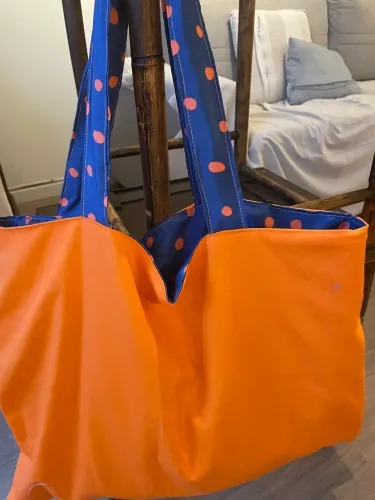 Ecobag Laranja e azul