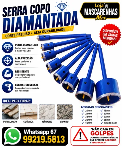Serra Copo Diamantada Vários Tamanhos COD: 079