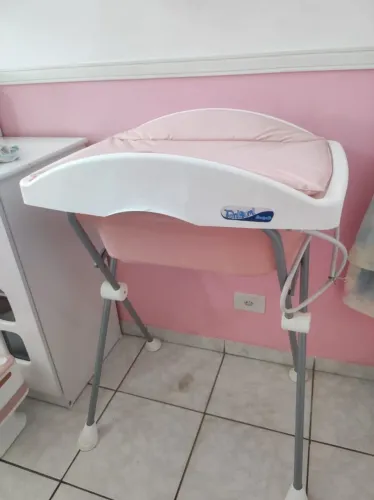 Banheira com trocador Burigotto rosa