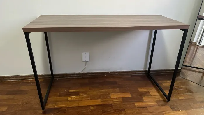 Mesa Escrivaninha Industrial 120x50cm - Madeira e Metal Preto