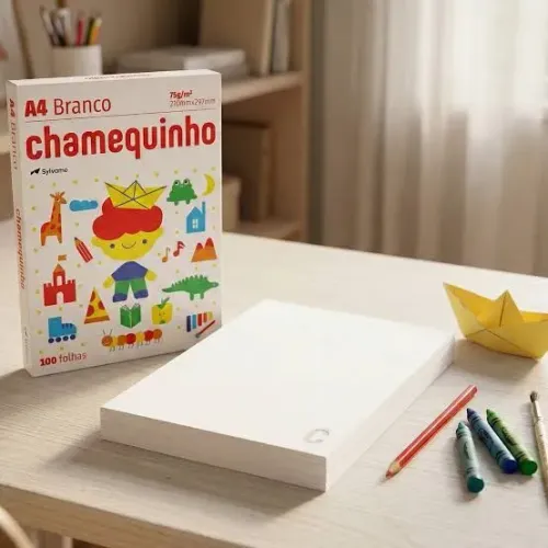 PAPEL SULFITE CHAMEQUINHO A4 75G C/100f 210X297mm BRANCO