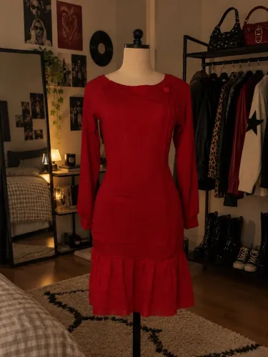 Vestido vermelho usado apenas uma vez 