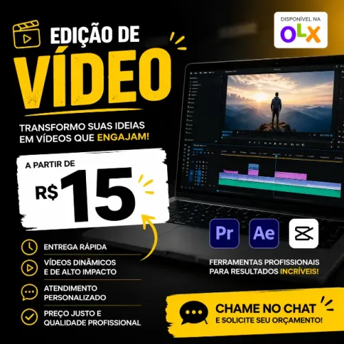 Editor de Vídeo Profissional | YouTube, Reels, TikTok e Empresas