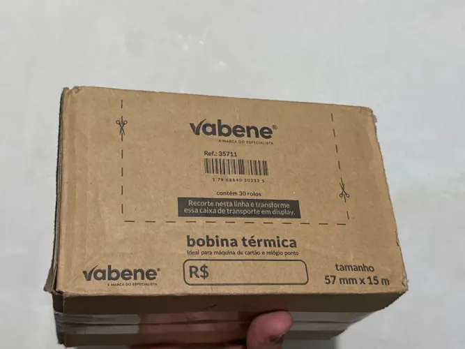 Bobina Térmica Vabene 57x15mm - Caixa com 30 Rolos