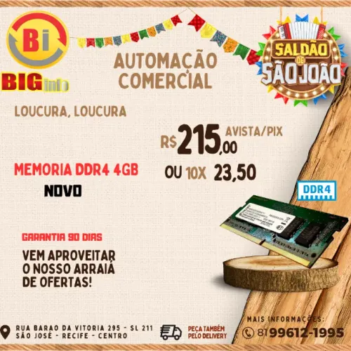 Memória 4GB DDR4 SDRAM - 4 GB - DDR4 SDRAM  