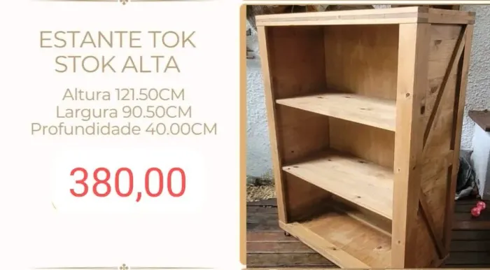 Estante de madeira Tok & Stok