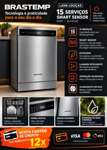 ? LAVA-LOUÇAS BRASTEMP 15 SERVIÇOS ? SEMINOVA! ?