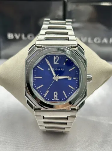 Relógio Bvlgari Octo Finíssimo Prata - Fundo de Vidro | Resistente à Água | Com Caixa