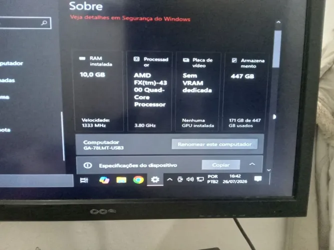PC + Monitor| GTX 750 | SSD 480GB | 10GB RAM