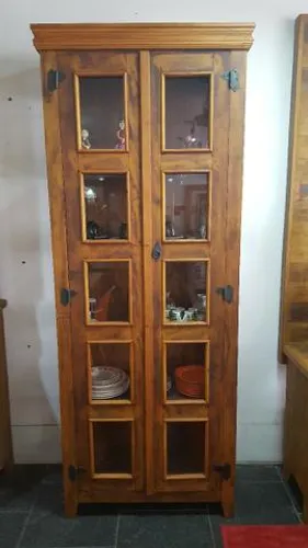 Cristaleira Sem Gaveta de Peroba Rosa