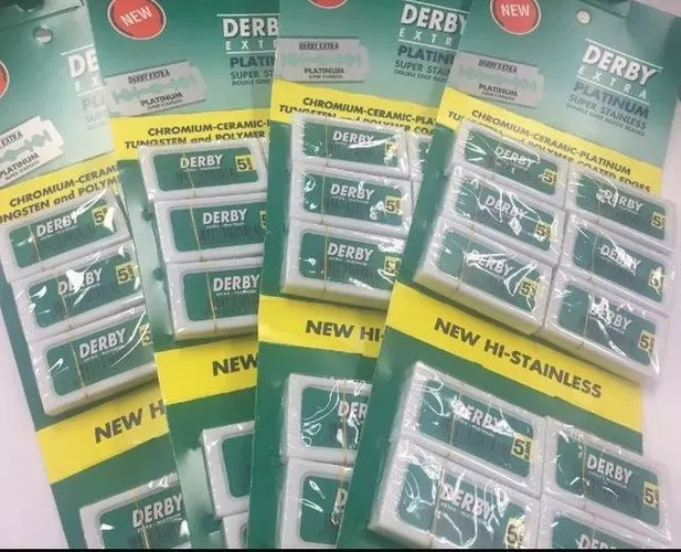 Lâminas Derby, cartela com 50 lâminas