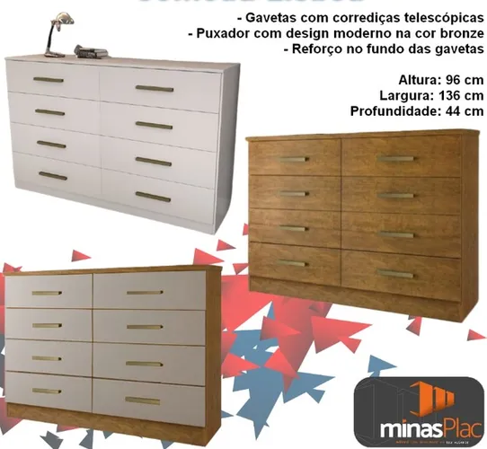 Quarto Comoda 8 gavetas 
