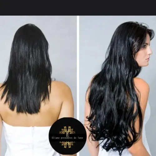 Telas para mega hair fixo em cabelo bio humano preto .