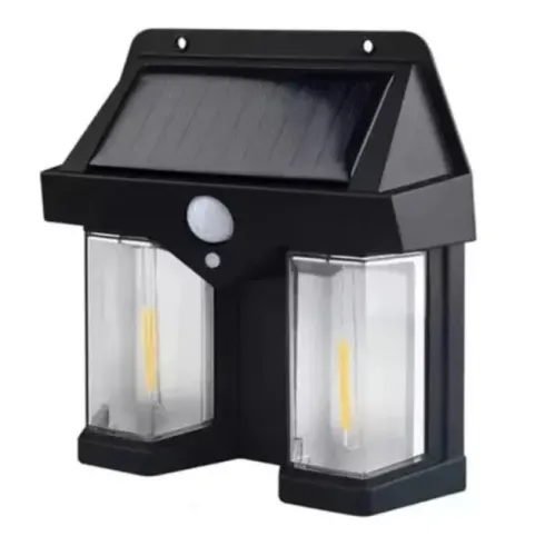 Luminária Arandela Solar Parede Rústica Luz de Filamento Sensor De Presença