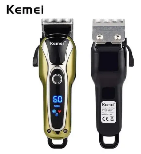 Máquina de cortar cabelo Kemei profissional Turbo Duas Velocidades Barbearia