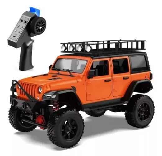 Carro de Controle Mn 128 Jeep Wrangler RC 4x4 1/12 C/ Carregador e Bateria