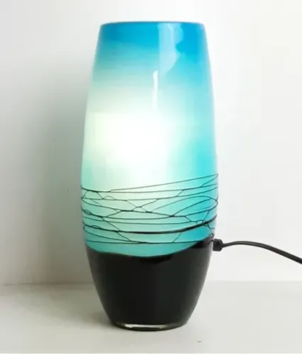 Luminária de vidro azul