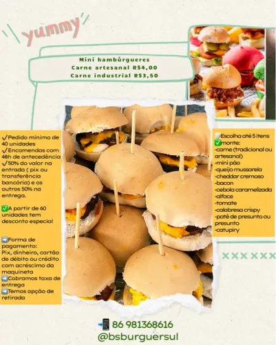 Mini hambúrgueres por encomenda 