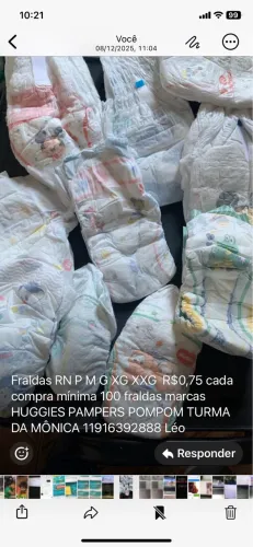 Fraldas  Huggies Pampers Pompom  100 fraldas