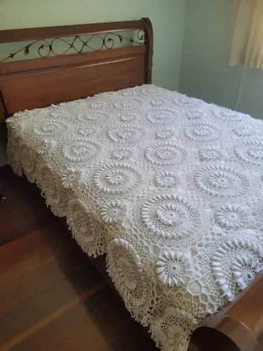 Jogo de Cama em Crochê - Estilo Vintage