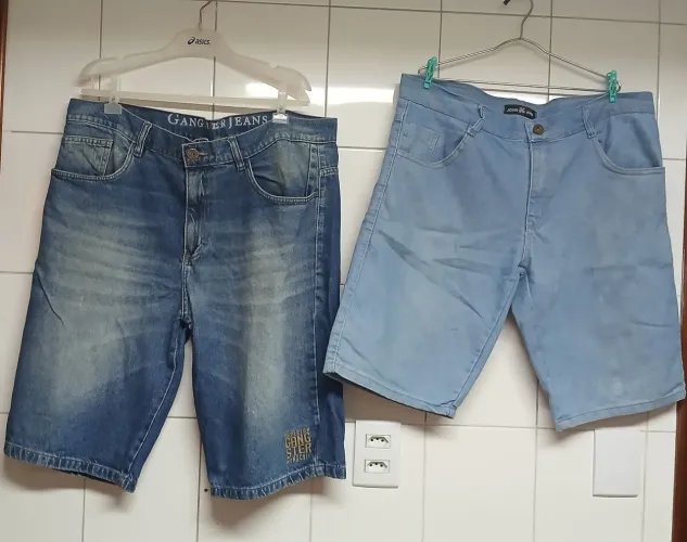 Kit 2 Bermudas Jeans Gangster e Jhon Jhon Tamanhos 46 e 50