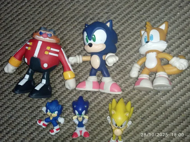 Sonic, kit com 06 bonecos