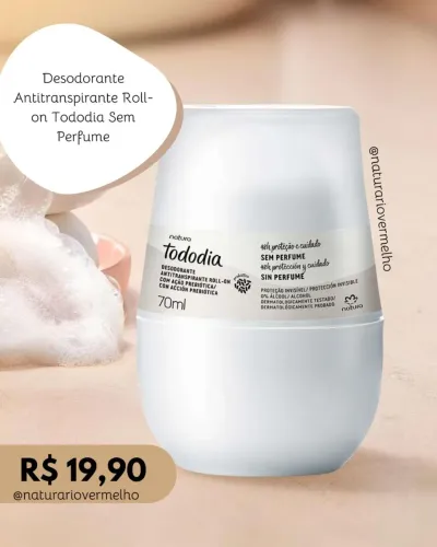 Desodorante Antitranspirante Roll-on Tododia Sem Perfume