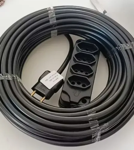 Extensão Elétrica Grossa - PP 2x4.00mm 20 Metros Bivolt Profissional - Pronta Entrega