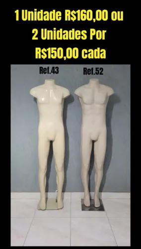 Manequim masculino com base de metal