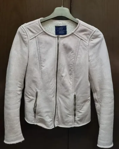 Jaqueta de couro feminina Zara - P