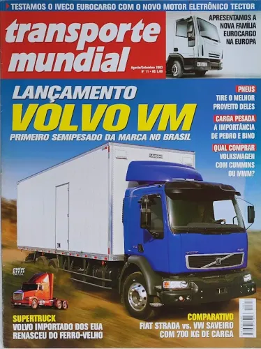 Kit 3 Revistas Transporte Mundial - Caminhão Volvo VM