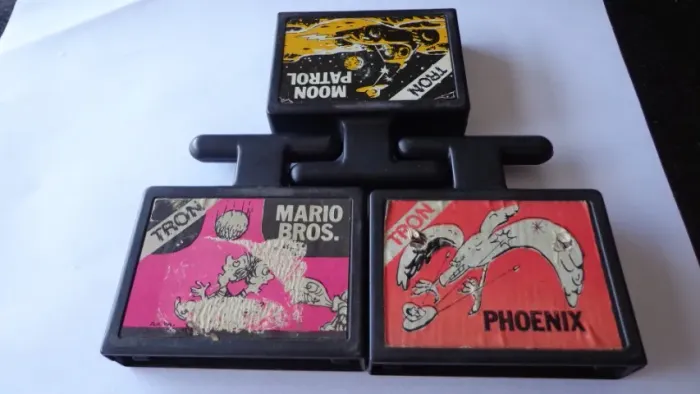 lote 3 jogos TRON para atari 2600 phoenix moon patrol mario bros