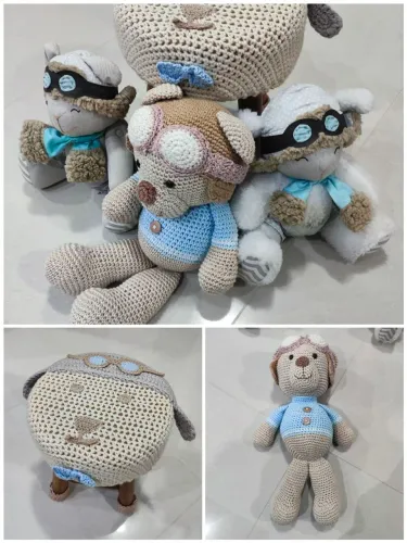 Kit de Pelúcias e Puff Decorativos para Quarto de Bebê