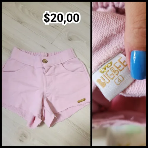 Short Jeans Infantil Menina Bugbee - Tamanho 4