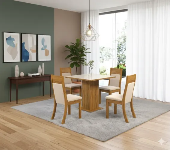 Oferta do dia ! Conj de mesa 4 cadeiras ! 