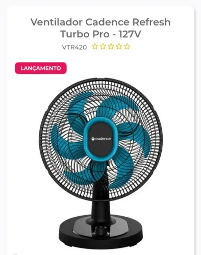Ventilador Cadence Turbo Pro - 127V - 47cm