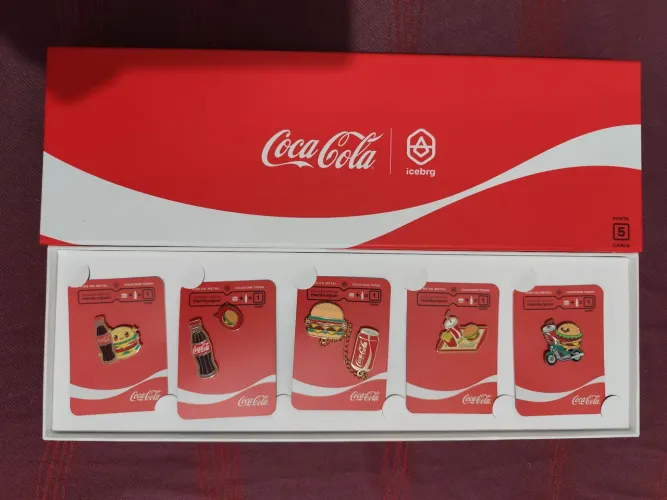 Coleção Pins de Metal Coca-Cola Patties Hamburguer